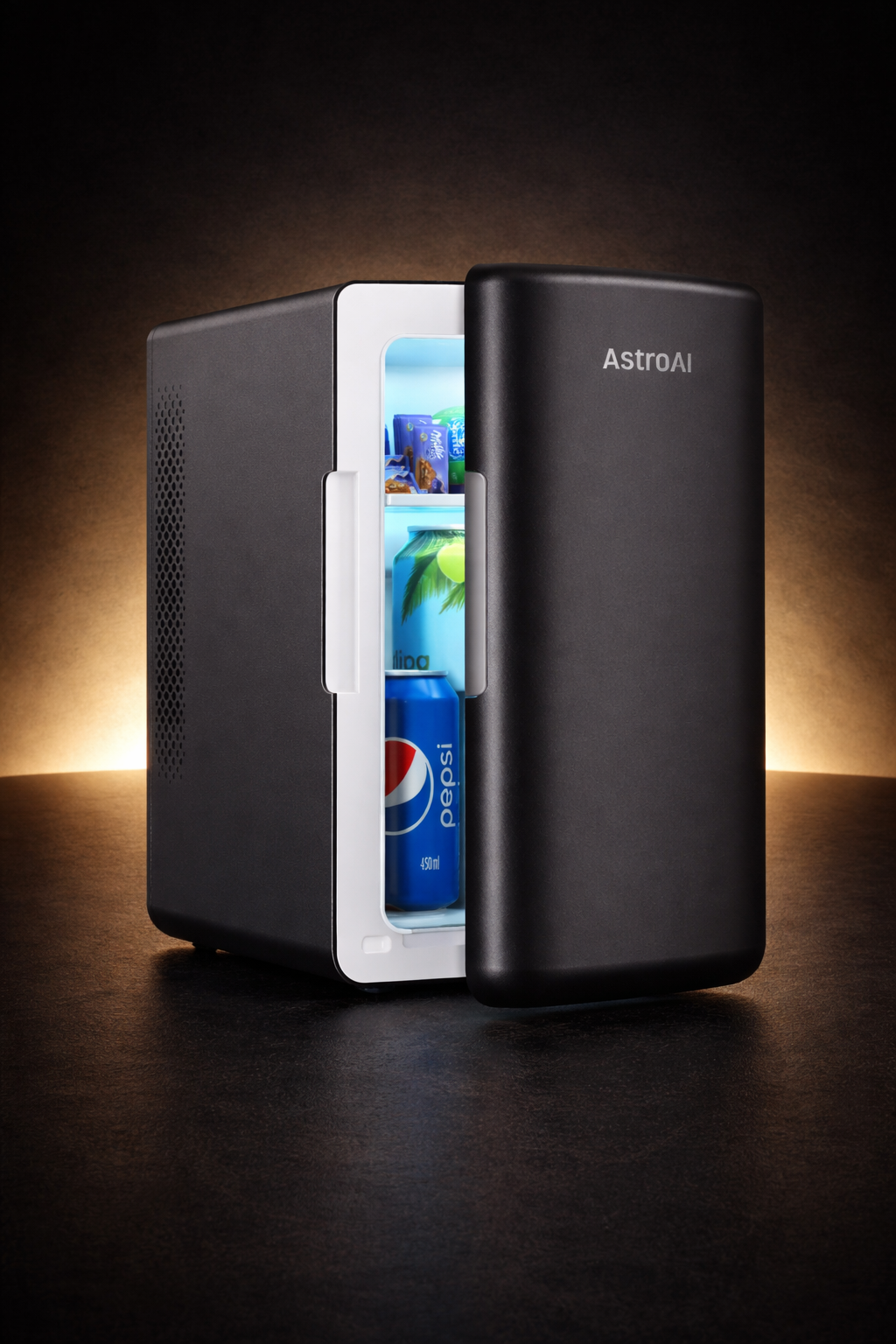 AstroAI Mini Fridge 2.0 Gen 6 Liter/8 Cans Makeup Skincare Fridge 110V AC/ 12V DC Portable Cooler and Warmer Little Tiny Fridge for Bedroom Beverage Cosmetics and Christmas (Black) (Renewed)